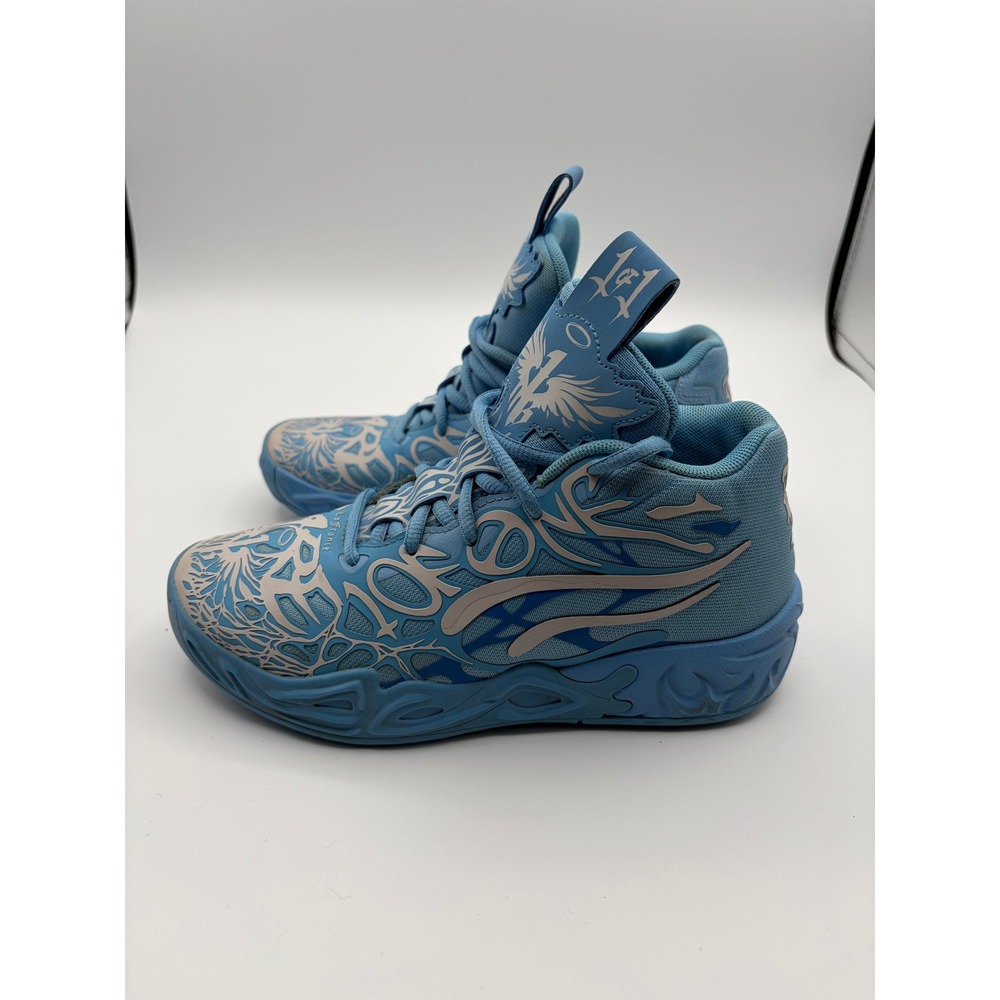 Puma La France Basketball Shoes Kids Size 3C Light Blue Graphic 310903-01